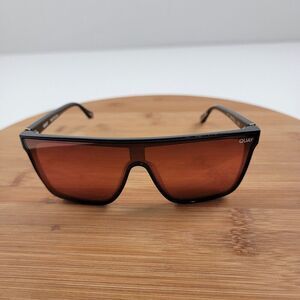 Quay Nightfall 141 Sunglasses 1212 Black Frame Orange/Pink Lens Shades Womens